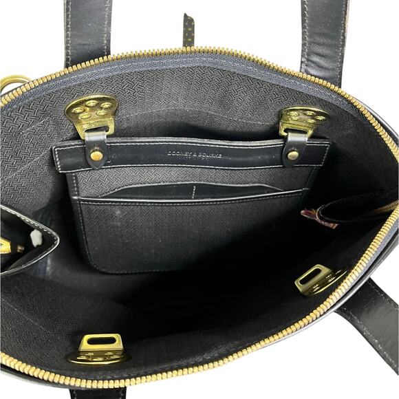 Dooney & Bourke Vintage Cabriolet Satchel Purse Blck Leather Gold Trim Old Money - Picture 6 of 8